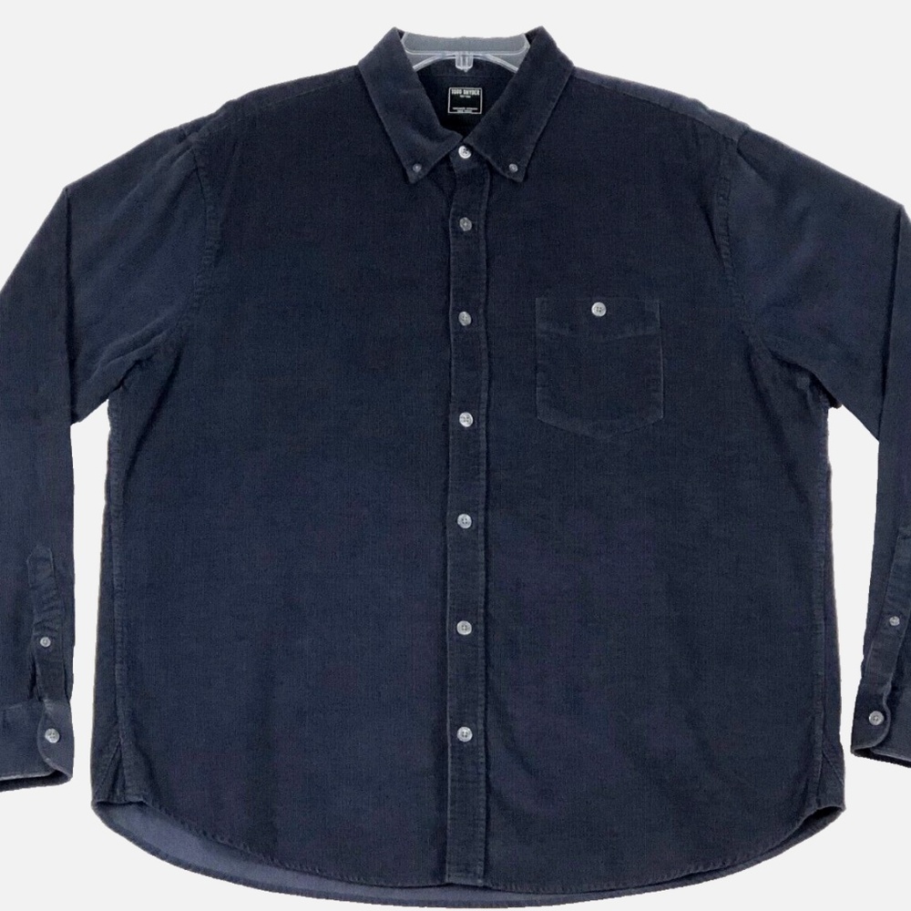 Todd Snyder navy blue Corduroy long sleeve button down Shirt MEN LRG ALL cotton